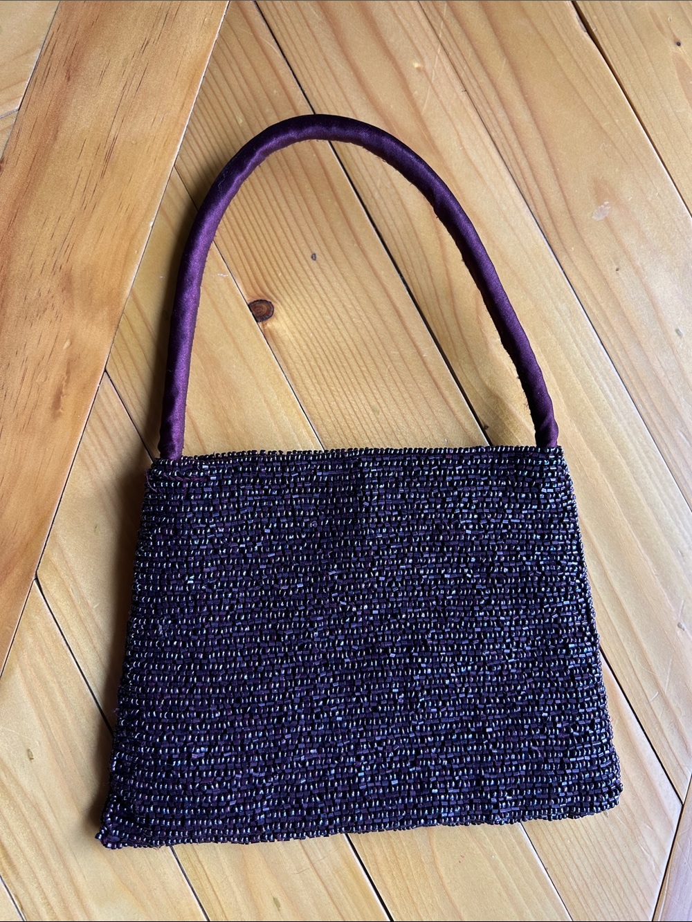 Vintage Purple Beaded Evening Clutch